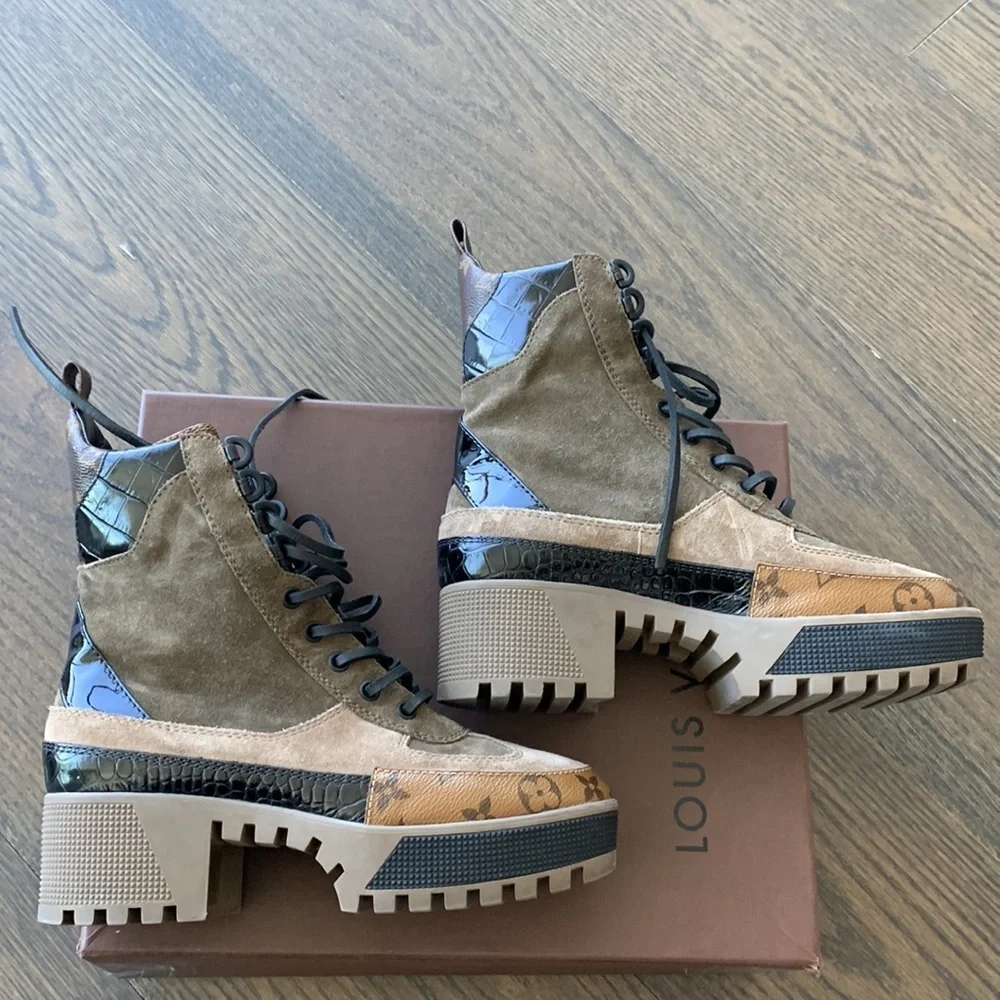 LOUIS VUITTON LAUREATE PLATFORM DESERT BOOT 36.5 - Picture 6 of 10